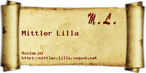 Mittler Lilla névjegykártya